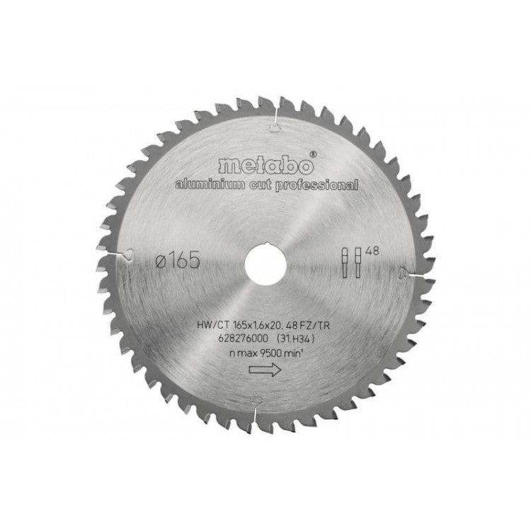 Пильный диск Metabo по алюминию 165x20x1.6, 48 зубьев