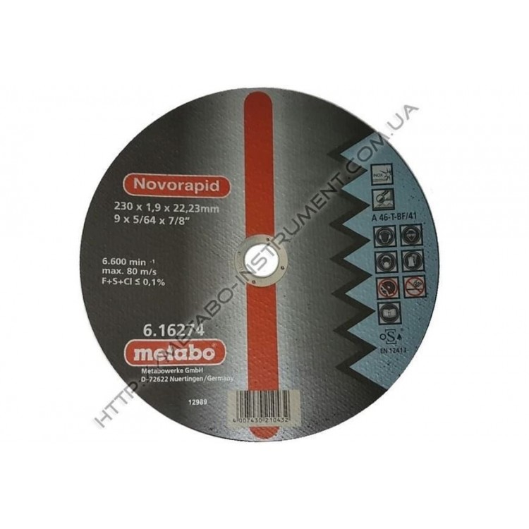 Отрезной круг Metabo Novorapid 230x1.9x22.2 Inox