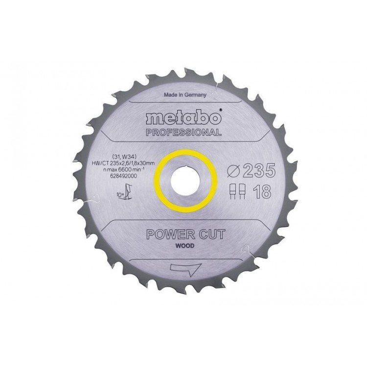Пильный диск Metabo по дереву 235x30x2.6, 18 зубьев