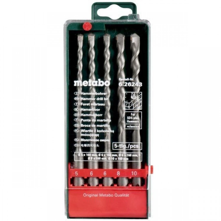 Набор буров Metabo SDS-Plus Classic 5 предметов