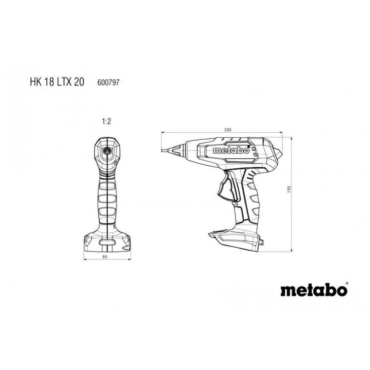 Клейовий пістолет Metabo HK 18 LTX 20 каркас в кейсі - фото 9