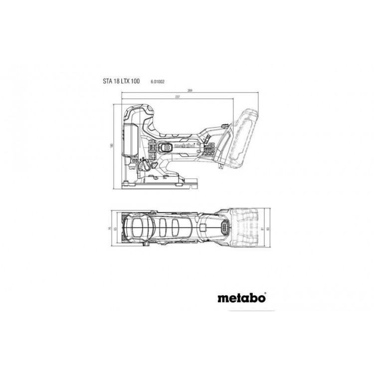Акумуляторний лобзик Metabo STA 18 LTX 100 каркас - фото 2