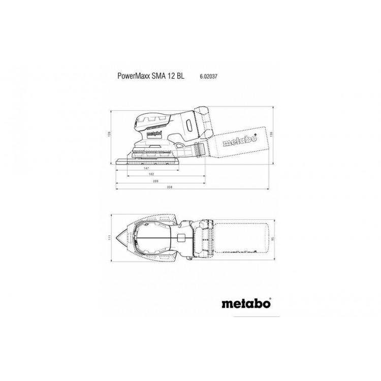 Акумуляторна вібраційна шліфувальна машина Metabo PowerMaxx SRA 12 BL SET каркас в кейсі - фото 12