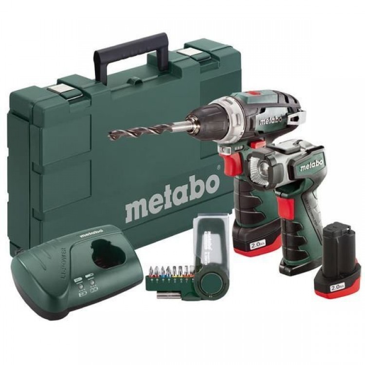 Аккумуляторный шуруповерт Metabo PowerMaxx BS + Фонарь Metabo PowerMaxx ULA LED
