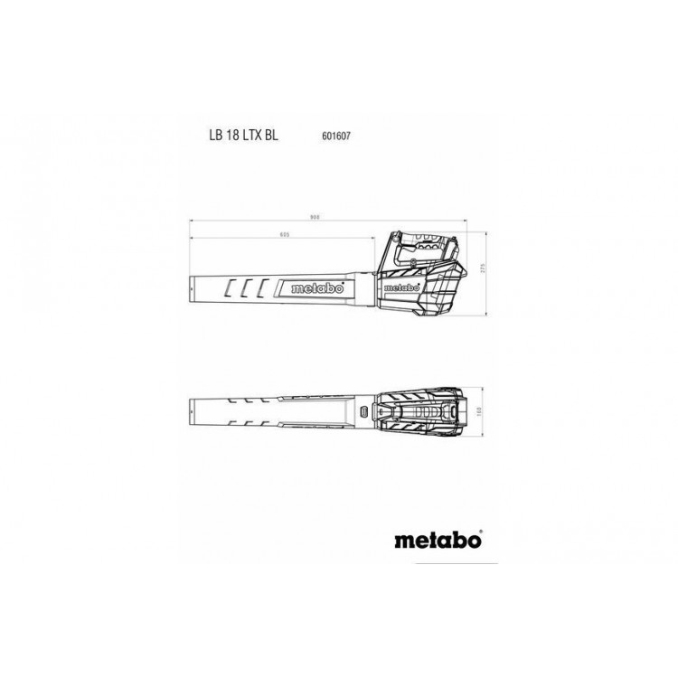 Акумуляторна садова повітродувка Metabo LB 18 LTX BL 2х5.2 Аг - фото 10