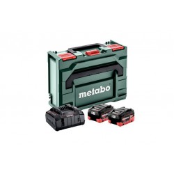 Комплект акумуляторних батарей Metabo LiHD 2х8 Аг 18 В з зарядним пристроєм в кейсі