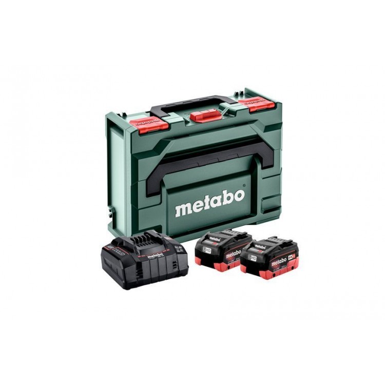 Комплект акумуляторних батарей Metabo LiHD 2х8 Аг 18 В з зарядним пристроєм в кейсі