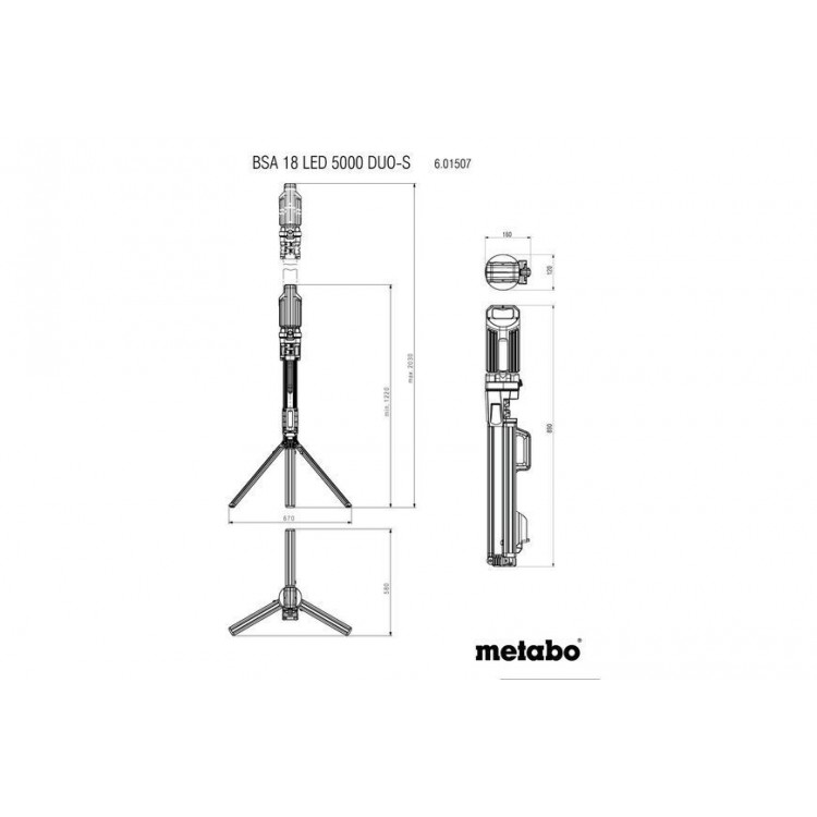 Акумуляторний прожектор Metabo BSA 18 LED 5000 DUO-S каркас - фото 10