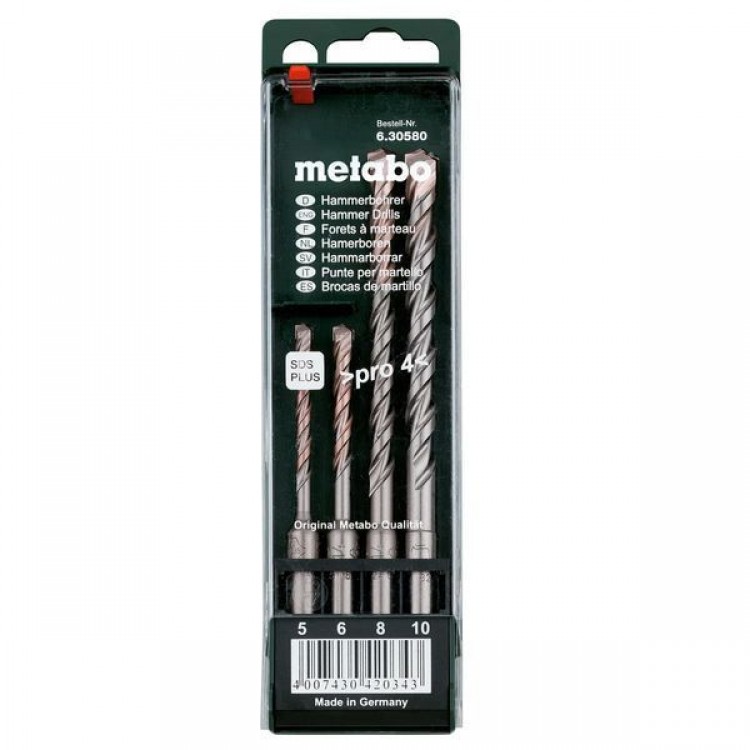 Набор буров Metabo SDS-Plus Pro на 4 предмета