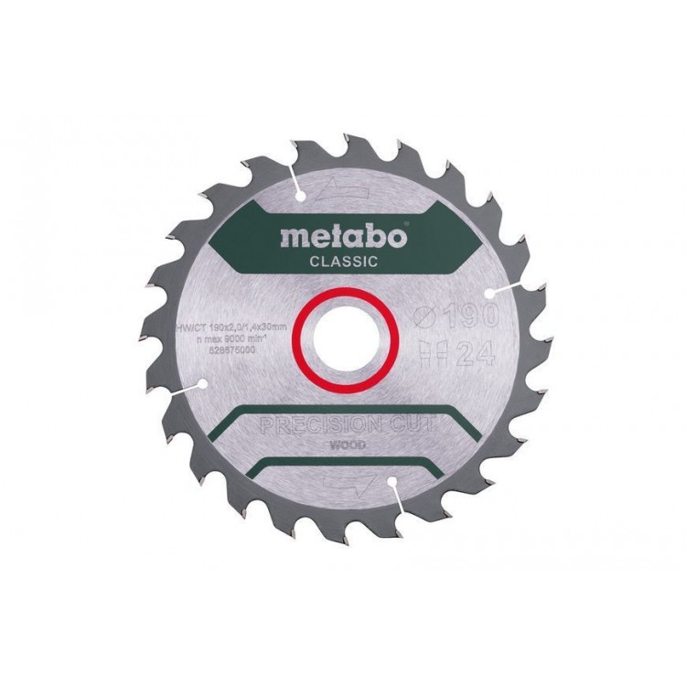 Пильный диск Metabo по дереву 190x30x2, 24 зуба
