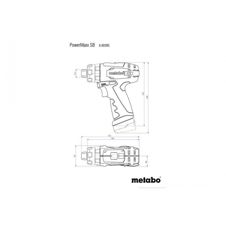 Акумуляторний ударний дриль-шурупокрут Metabo PowerMaxx SB Basic 2х2 Aг - фото 1
