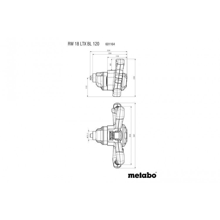 Акумуляторний будівельний міксер Metabo RW 18 LTX BL 120 каркас - фото 6