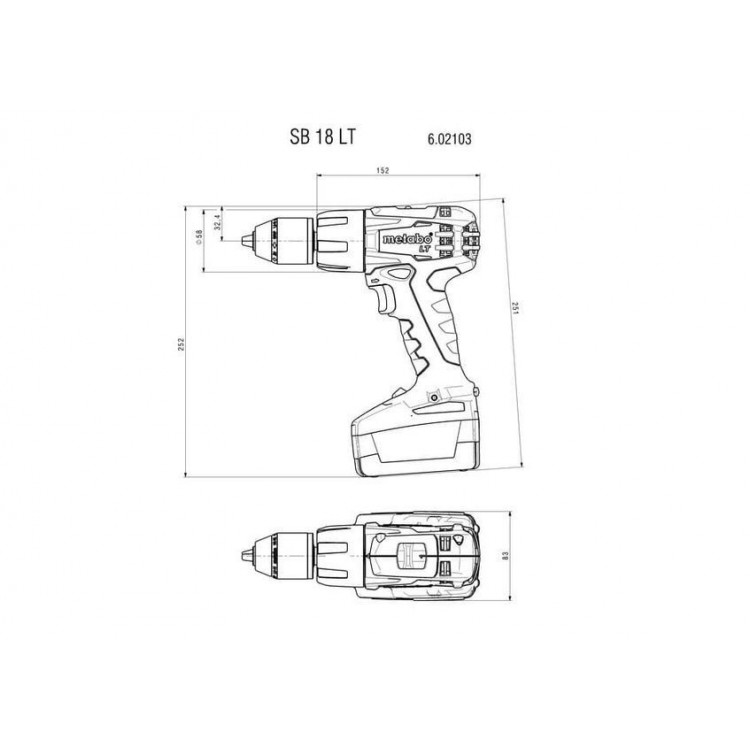 Аккумуляторный ударный шуруповерт Metabo SB 18 LT Каркас - фото 2 Аккумуляторный ударный шуруповерт Metabo SB 18 LT Каркас - фото 2
