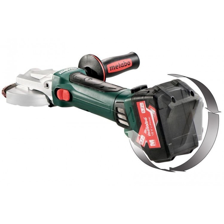 Акумуляторна болгарка з плоским корпусом редуктора Metabo WF 18 LTX 125 Quick каркас в кейсі - фото 1
