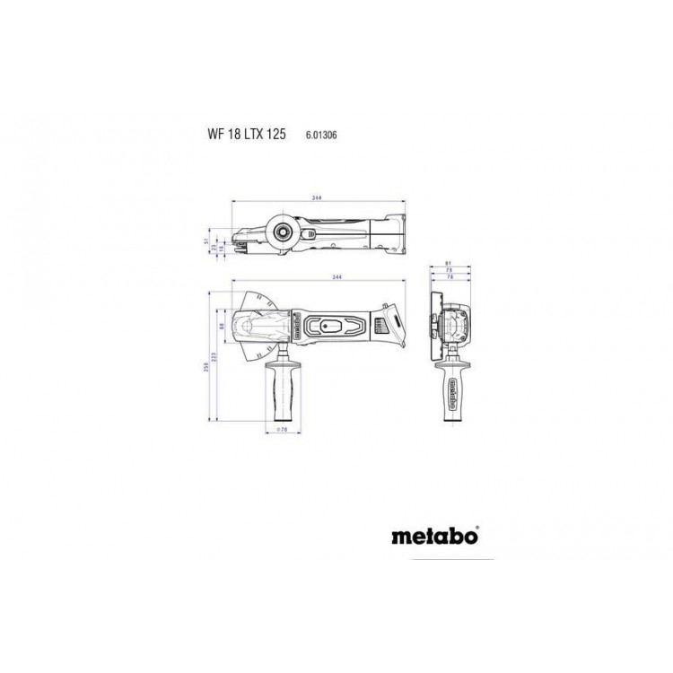 Акумуляторна болгарка з плоским корпусом редуктора Metabo WF 18 LTX 125 Quick каркас в кейсі - фото 3