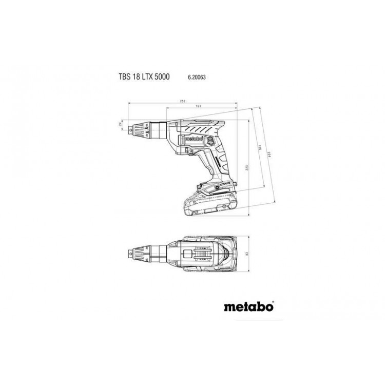 Акумуляторный шурупокрут для гіпсокартону Metabo TBS 18 LTX BL 5000 2х2 Aг - фото 4