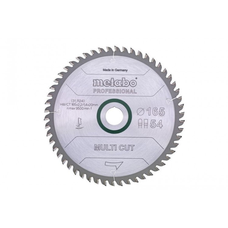 Пильный диск Metabo PROFESSIONAL, по мультиматериалам 165x20x2.2, 54 зуба