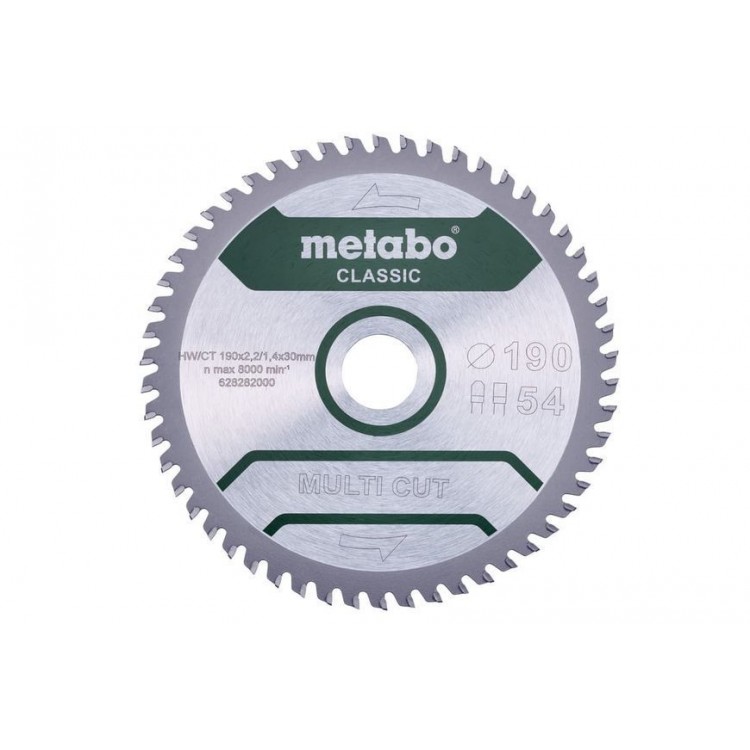 Пильный диск Metabo CLASSIC по мультиматериалам 190х30х2.2, 54 зуба