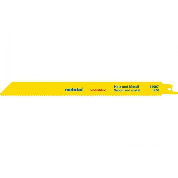 Сабельное полотно по дереву с гвоздями Metabo Flexible 225 мм, S 1122 VF, 2 шт
