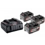 Комплект акумуляторних батарей Metabo Li-Power 18 В 3х5.2 Аг з зарядним пристроєм