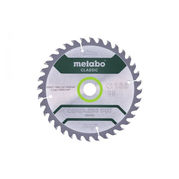 Пильный диск Metabo CLASSIC по дереву165x20x1.6, 18 зубъев