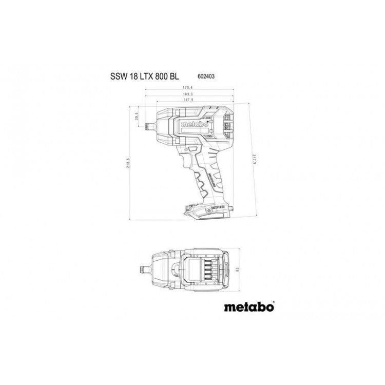 Акумуляторний ударний гайкокрут Metabo SSW 18 LTX 800 BL каркас в кейсі - фото 5