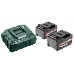 Комплект акумуляторних батарей Metabo Li-Power 18 В 2х4 Аг з зарядним пристроєм