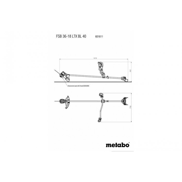Акумуляторна коса Metabo FSB 36-18 LTX BL 40 каркас - фото 11