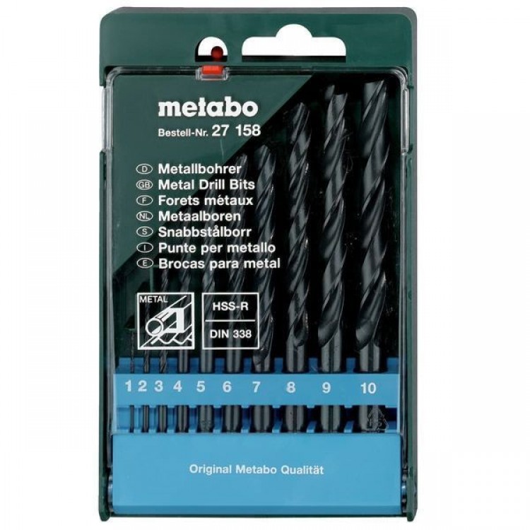 Набор сверл по металлу Metabo HSS-R 10 предметов
