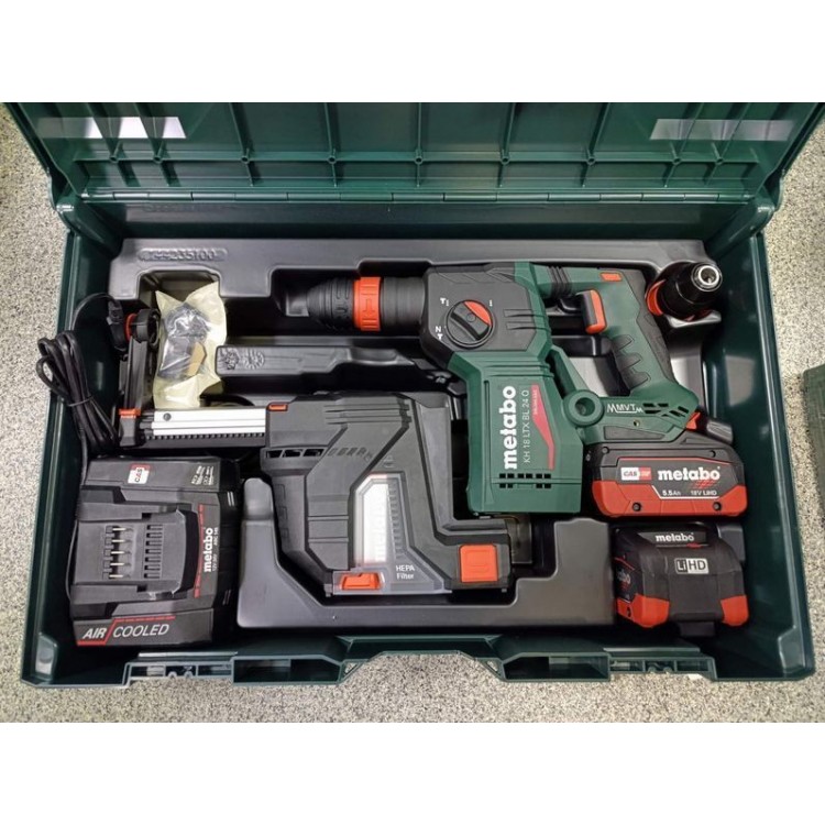 Акумуляторний перфоратор Metabo KH 18 LTX BL 24 Q SET ISA 2х5.5 Аг - фото 1