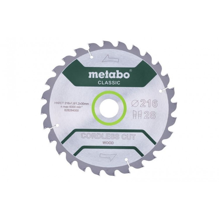 Пильный диск Metabo PROFESSIONAL, по дереву 216x30x1.8, 28 зубьев