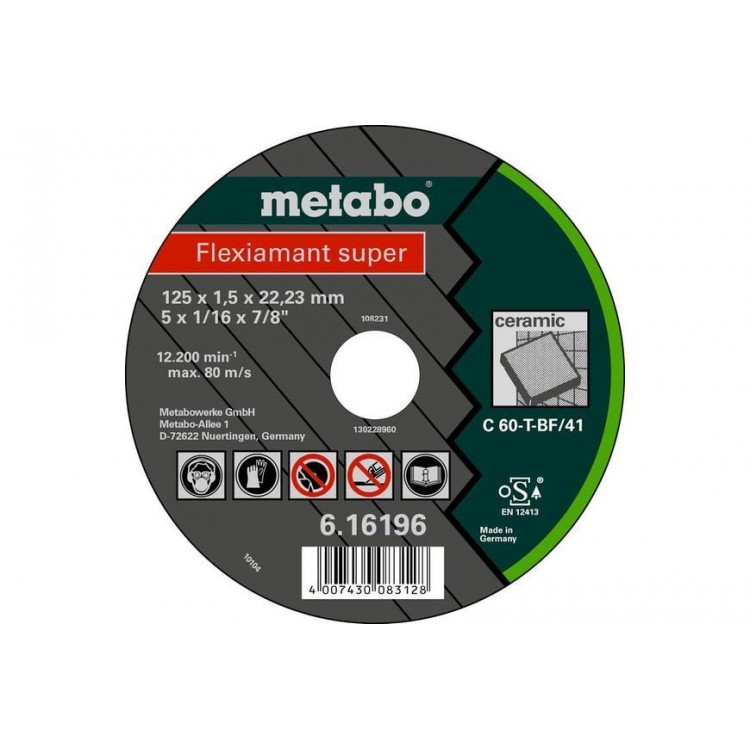 Отрезной круг по керамике Metabo Flexiamant Super 125x1,5x22,23