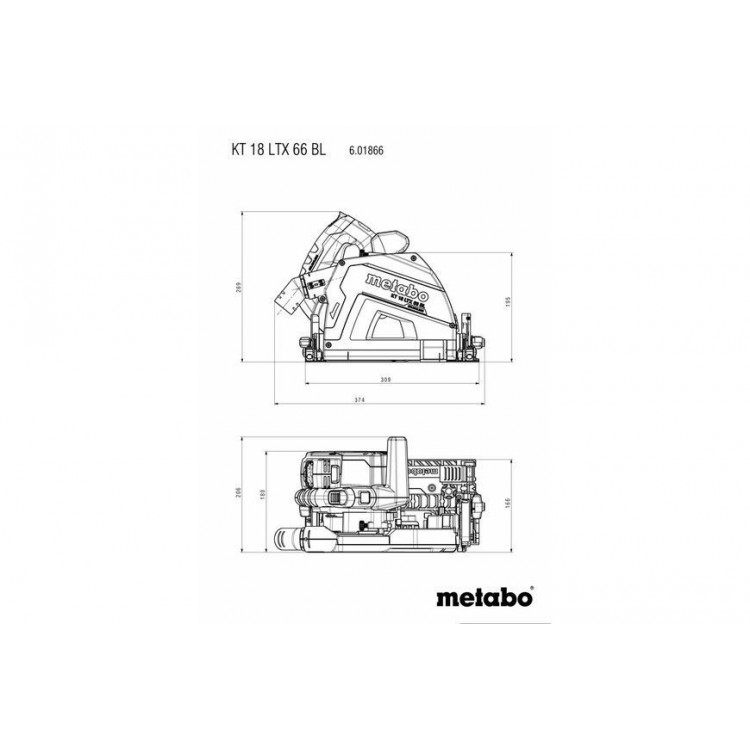 Акумуляторна занурювальна дискова пила Metabo KT 18 LTX 66 BL 2х8.0 Аг - фото 12