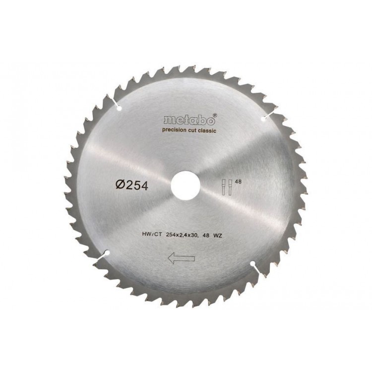 Пильный диск Metabo по дереву 254x30x2.4, 48 зубьев Classic