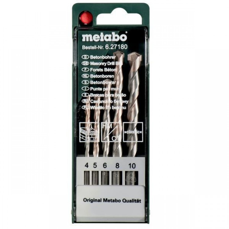 Набор сверл по бетону Metabo 5 штук