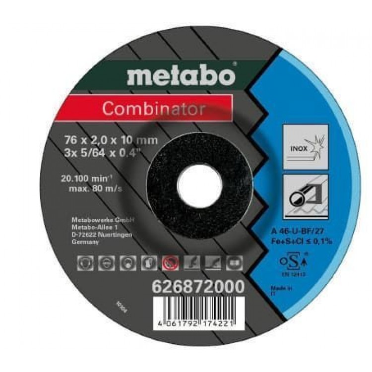 Универсальный круг по нержавеющей стали Metabo Combinator Inox 3 шт